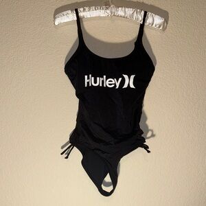 Hurley Black One-Piece Swimsuit with Side Ties